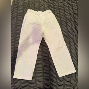 Zara Elastic Waist linen White Trousers
